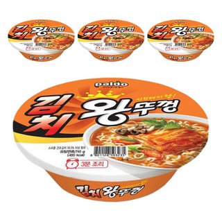 왕뚜껑 김치 컵라면 110g, 4개