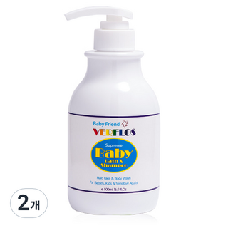 Verflos Supreme 嬰兒沐浴露和洗髮水, 500ml, 2個