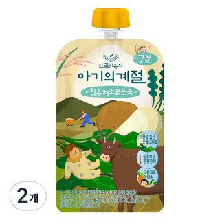 에코맘의산골이유식 아기의 계절 한우 채소 묽은죽, 100g, 2개