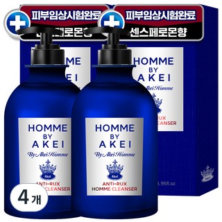 아케이 옴므 안티럭스 올인원 쿨링 남성청결제, 4개, 550ml