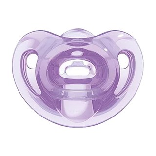 NUK SENSITIVE全矽膠安撫奶嘴, 超柔軟, 不含BPA, Q軟舒適, 適合敏感新生兒, 紫色, 6個月以上, 1個