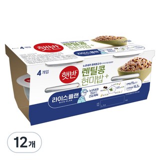 햇반 라이스플랜 렌틸콩 현미밥, 190g, 12개