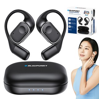 블라우풍트 AAC ENC 노이즈 캔슬링 오픈 귀걸이형 HI-FI 5.4 블루투스 이어폰, BLP-OE383K, 블랙