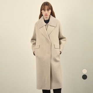 올리비아로렌 여성용 니트라이너 핸드메이드 울 롱 코트 VOCEA4WA411