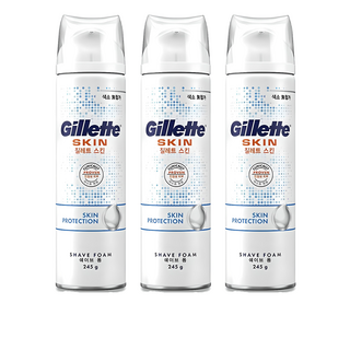 질레트 스킨텍 쉐이빙 폼, 245g, 3개