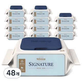 베베숲 시그니처 블루 에코 유아물티슈 캡형, 75g, 20매, 48개