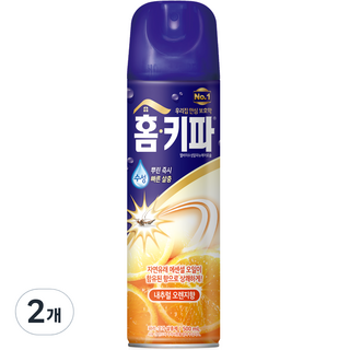 홈키파 엘비이 수성 알파 에어졸 내추럴 오렌지향, 500ml, 2개