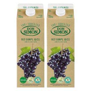 돈시몬 생과일 착즙 적포도주스, 2L, 2개