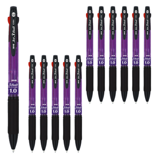 JAVAPEN 3色原子筆 Jet 3 ball 1.0mm, 紫色, 12入