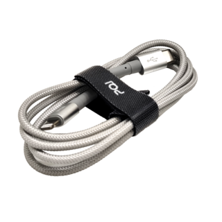 pqi 勁永 MFI認證USB-C-Lightning 編織快充傳輸線, 100cm, PD快充, 銀色, Artic Silver, 1條