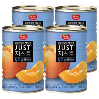 동원 저스트 노슈가 황도 슬라이스, 400g, 4개
