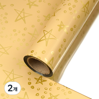 포포팬시 금별 비닐 증착롤 포장지 소 26.5cm x 20m 베이지 2개 상품 이미지