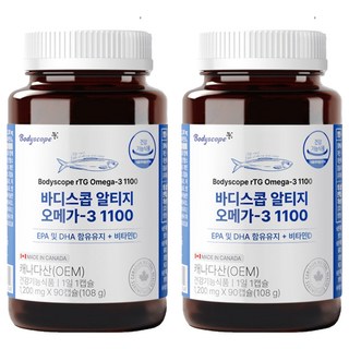 바디스콥 알티지 오메가 3 1100 108g, 90정, 2개