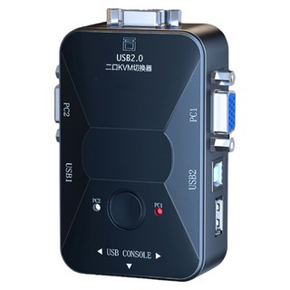山澤 KVM 2進1出 USB/VGA 多電腦主機螢幕切換器, USB 2.0, ABS外殼 耐磨耐高溫, 一鍵切換, 單一商品, 1個