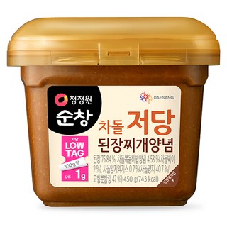 청정원 순창 차돌 저당 된장찌개양념, 450g, 1개