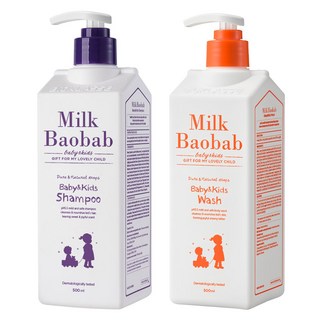 밀크바오밥 베이비 앤 키즈 샴푸 + 워시, 1세트, 500ml
