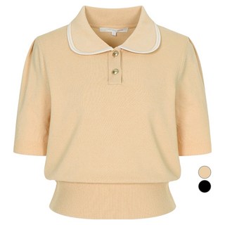 올리브데올리브 여성용 라운드 카라 반팔 풀오버