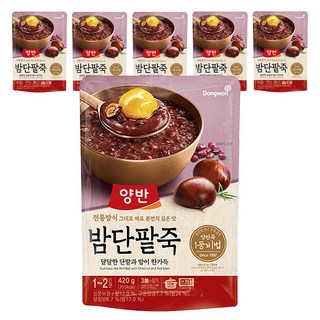 양반죽 밤단팥죽 파우치죽, 420g, 6개