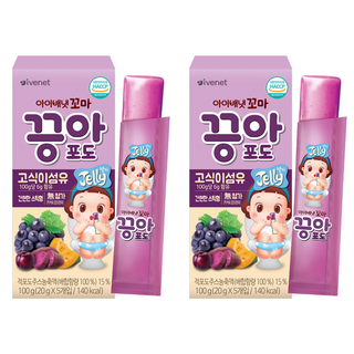 아이배냇 꼬마 끙아젤리 포도맛 2개 (100g)