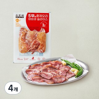 품애복 5무 훈제오리 바비큐 슬라이스, 500g, 4개