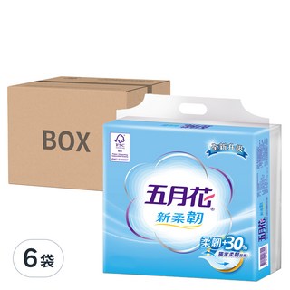 五月花 新柔韌抽取衛生紙 110張, 12包, 6袋