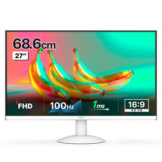 AOC FHD 화이트 보더리스 IPS 100 무결점 모니터, 68.6cm, 27B30H/BW