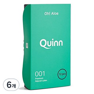 Quinn 001 오 알로에 울트라씬 무꼭지형 콘돔, 12개입, 6개 대표 이미지 - 성인용품 추천