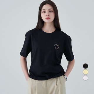 ELLE PARIS 여성용 Heart 반팔 티셔츠