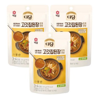 다담 고깃집 된장찌개 양념, 130g, 3개