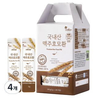 라이프힐 국내산 맥주효모환, 200g, 4개