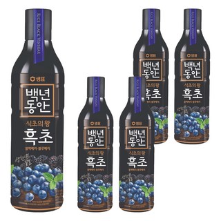 샘표 백년동안 현미발효 흑초 블랙블루베리, 900ml, 5개