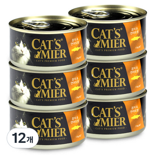 캣츠미어 고양이캔, 연어+참치, 170g, 12개