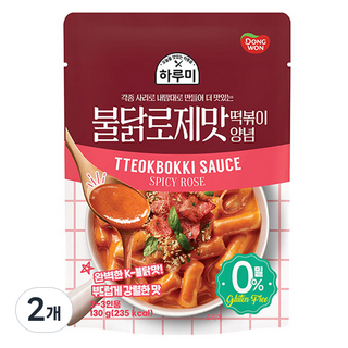동원 하루미 불닭 로제 떡볶이 양념, 130g, 2개