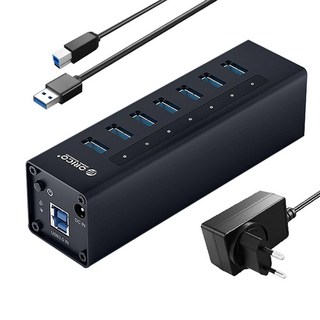 오리코 USB 7포트 허브 A3H7, 블랙, 기본제품구매