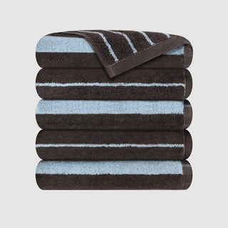 송월타월 데일리 스트라이프 세면타월 180g 코마사, 브라운, 5개
