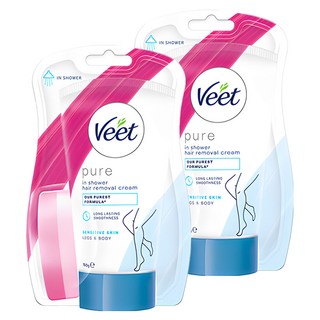veet 인샤워 제모 크림 민감성 피부용 사용 모습