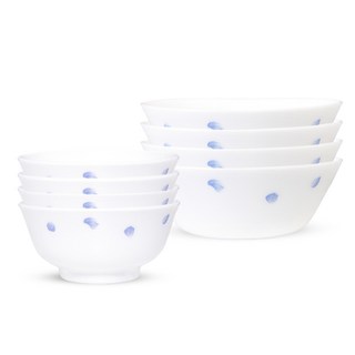 바칠레 메이릴 공기 대접 세트, 혼합색상, 밥공기 4p + 국대접 4p, 1세트