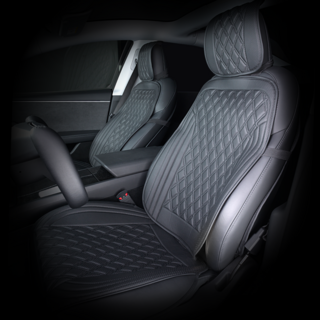 메이튼 차량용 시트커버 일체형 앞좌석 풀세트, 블랙, 1세트