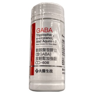 大醫生技 麩胺酸發酵物含GABA 放輕鬆加強版 60顆, 2g, 1罐