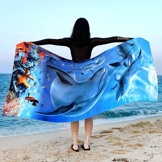 바캉스 Best 부드러운 비치타올 특대형 100 x 180 cm, 신나는고래, 1개