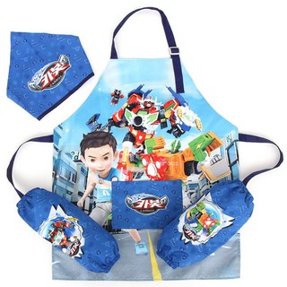 헬로카봇 아동용 차탄 앞치마 토시 두건 3종 세트 PM066, 혼합색상