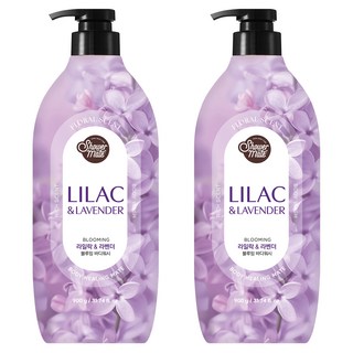 샤워메이트 블루밍 바디워시 라일락 앤 라벤더향, 900ml, 2개