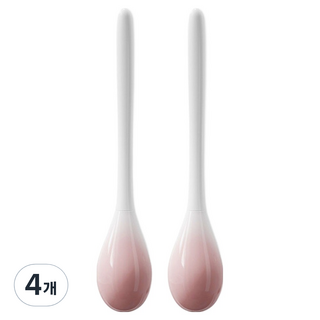 원이네 물방울 벽걸이 실리콘 변기솔, 핑크, 4개