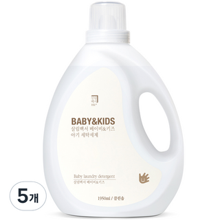 살림백서 베이비 앤 키즈 아기 세탁세제 1950ml, 5개