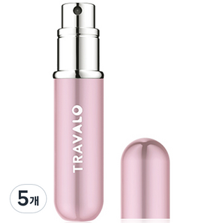 트라발로 클래식 뉴 펌핑식 충전 휴대용 향수공병 5ml, 핑크, 5개