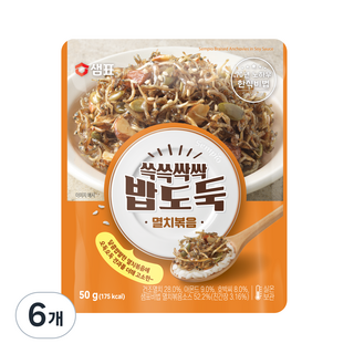 샘표 쓱쓱싹싹 밥도둑 멸치볶음, 50g, 6개