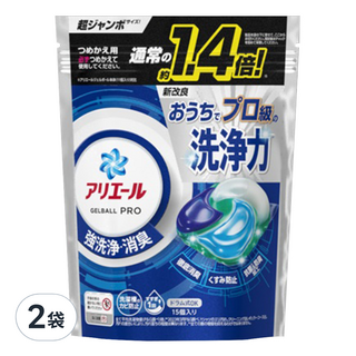 ARIEL 4D強力淨白 立體洗衣膠球補充包, 15顆, 2袋