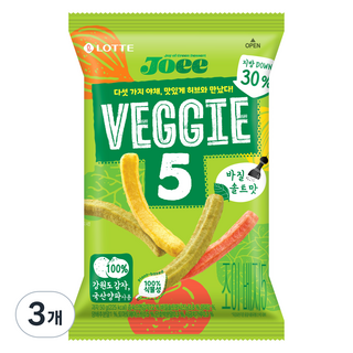 롯데웰푸드 조이 베지5 바질솔트맛, 50g, 3개