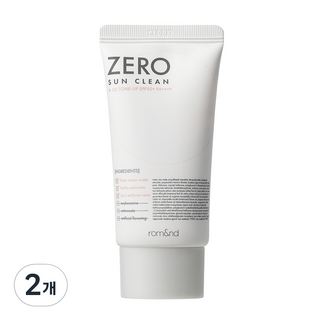 롬앤 제로 선 클린 02 톤업 SPF50+ PA++++, 50ml, 2개