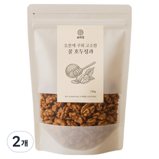 유하담 오븐에 구워 꼬소한 꿀 호두정과, 150g, 2개